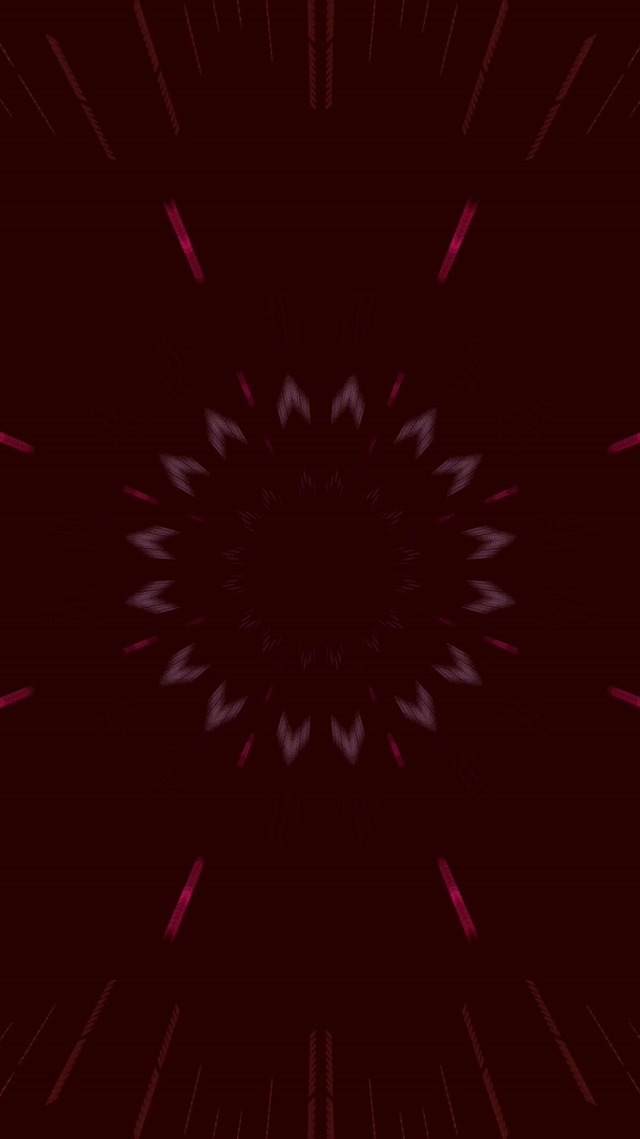 Neon Tunnel Dark Crimson Flower Burst 9:16 Reels 60fps Screensaver Vj Loop