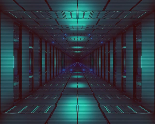Túnel Neó Blau Reixat VJ Loop 5:4 Industrial 60fps Estalvi de pantalla