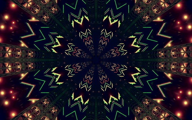 Estalvi de pantalla Túnel de Neó Zigzag Verd 60fps 16:10 MacBook VJ Loop