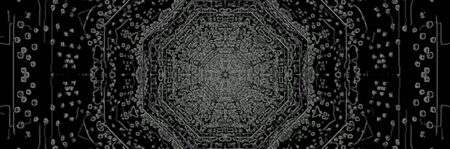 Túnel de Neó Octàgon Fosc Protector de Pantalla 3:1 Triple Wide 60fps VJ Loop