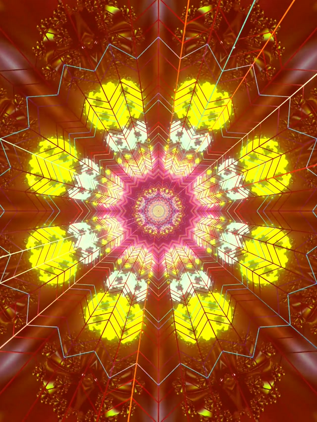 Túnel Neó Vermell Estrella Calidoscopi Vj Loop 3:4 iPad Portrait 60fps Estalviapantalles