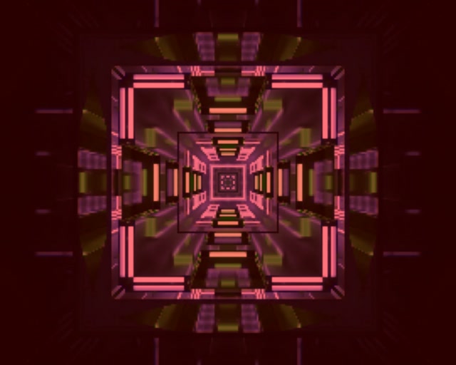 Neon Tunnel Pixel Corridor Vj Loop 5:4 Industrial 60fps Screensaver