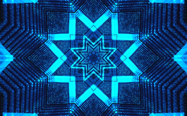 Túnel de Neó Blau Patró Estrella 16:10 Macbook Estalviapantalles 60fps VJLoops Fons Moviment