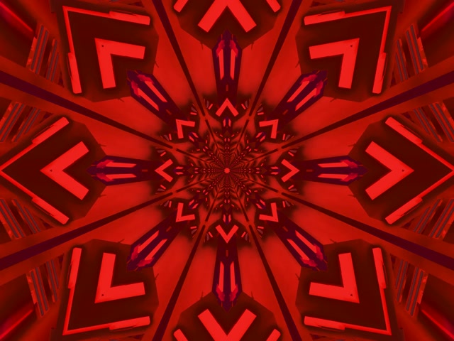 Túnel Neó Calidoscopi Fractal Vermell 4:3 Clàssic 60fps Estalviapantalles Vj Loop