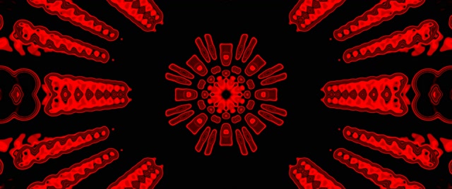 Pulsating Red Coffin Mandala Neon Tunnel VJ Loop 2.39:1 60fps Screensaver