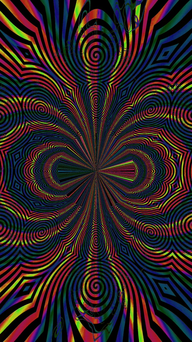 Túnel de Neó Caleidoscopi Espiral VJLoops 9:16 Reels 60fps Protector de Pantalla