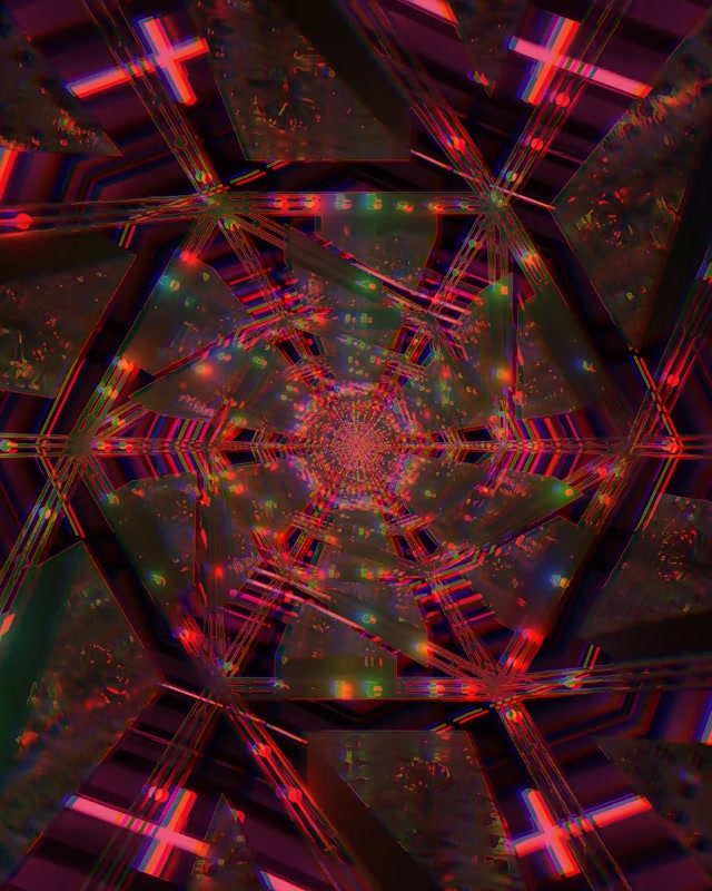 Túnel Neó Vermell Vòrtex Estel Caleidoscopi 4:5 Instagram 60fps Estalvi de pantalla VJ Loop