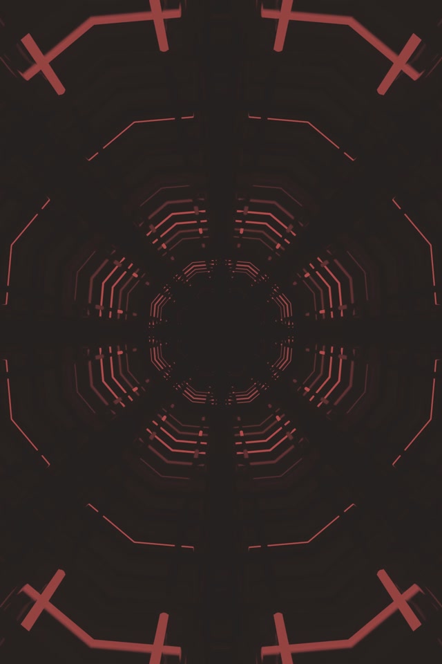 Túnel Neó Vermell Octàgon Graella Vj Loop 2:3 Foto Retrat 60fps Estalviapantalles