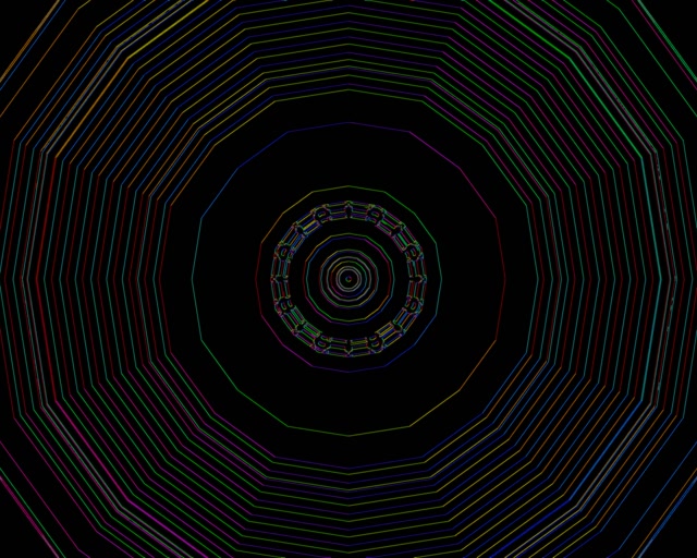 Túnel de Neó Vòrtex Decàgon Arc de Sant Martí Protector de Pantalla 60fps 5:4 Industrial VJLoops