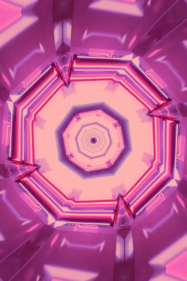 Túnel Neó Rosa Octàgon Vòrtex Estalviapantalles 2:3 Foto Retrat 60fps Vj Loop