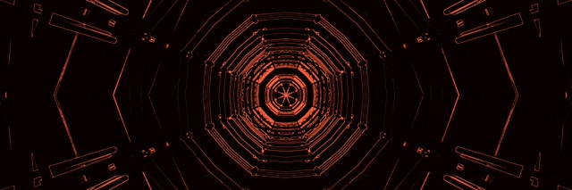 Túnel de Neó Octàgon Vermell VJ Loop 3:1 Triple Wide 60fps Protector de Pantalla
