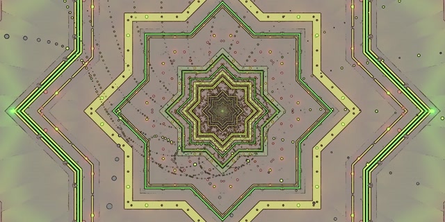 Túnel de Neó Estrella Verda Protector de Pantalla 2:1 Univisium 60fps VJ Loop PC