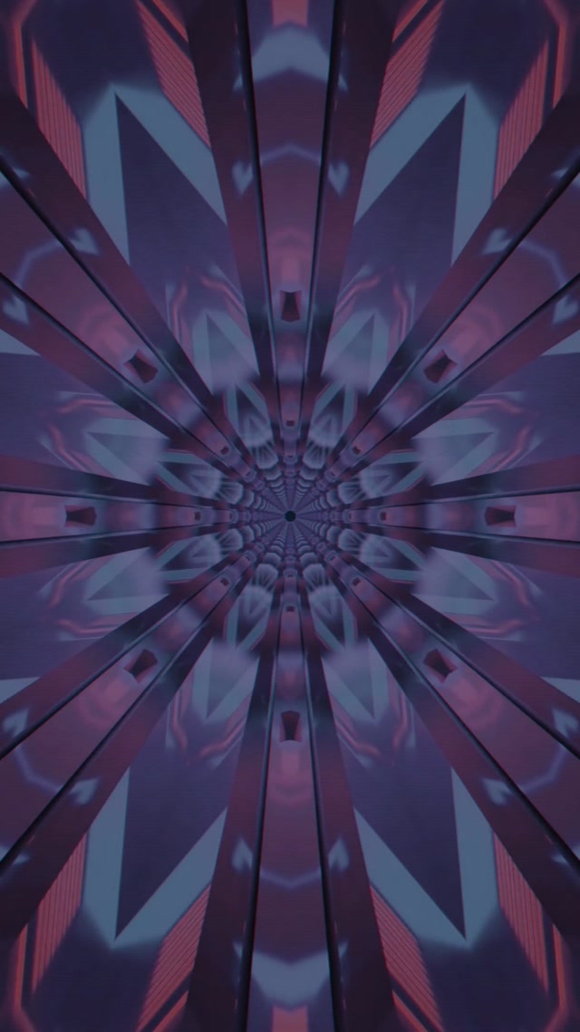 Neon Tunnel Kaleidoscope Burst VJ Loop 9:16 Reels 60fps Screensaver