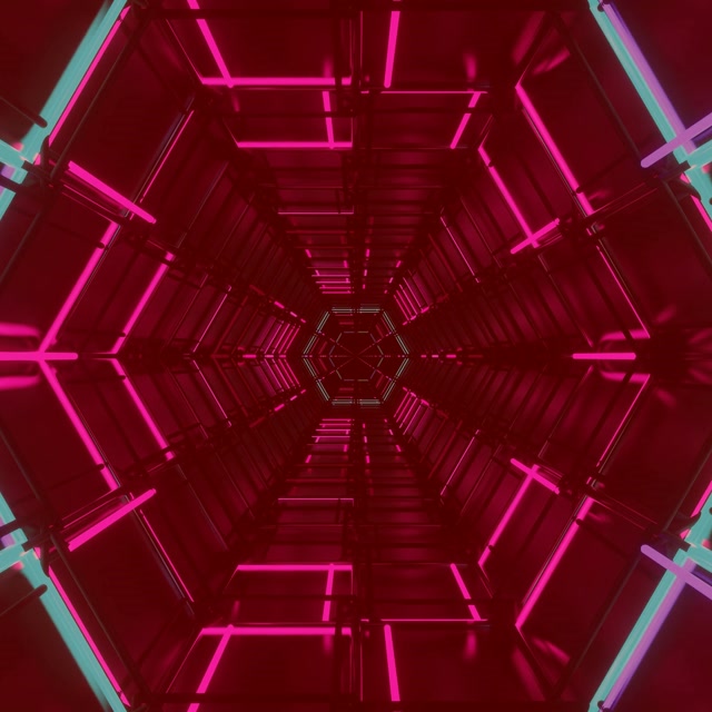 Túnel de Neó Quadrícula Hexàgon VJLoops 1:1 Quadrat 60fps Protector de Pantalla Rosa