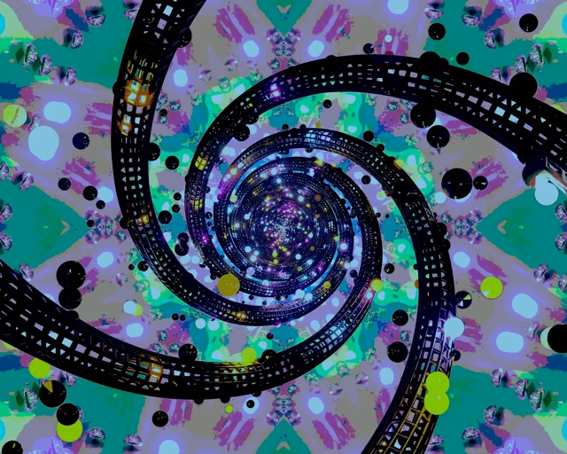 Túnel de Neó Espiral Caleidoscopi 5:4 industrial 60fps Protector de Pantalla VJ Loop