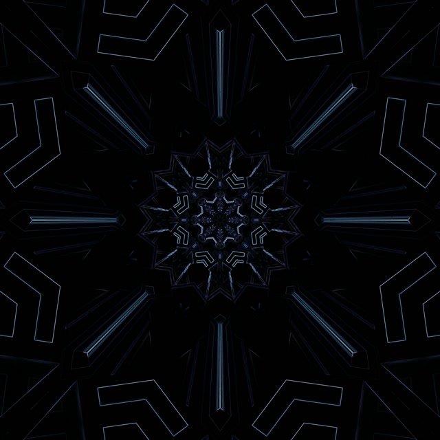 Túnel Neon Blau Fosc Calidoscopi Floc de Neu VJLoops 1:1 Square 60fps Salvapantalles