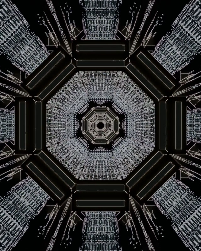 Túnel de Neó Estalviapantalles 60fps Octàgon Negre VJ Loop 4:5 Instagram PC