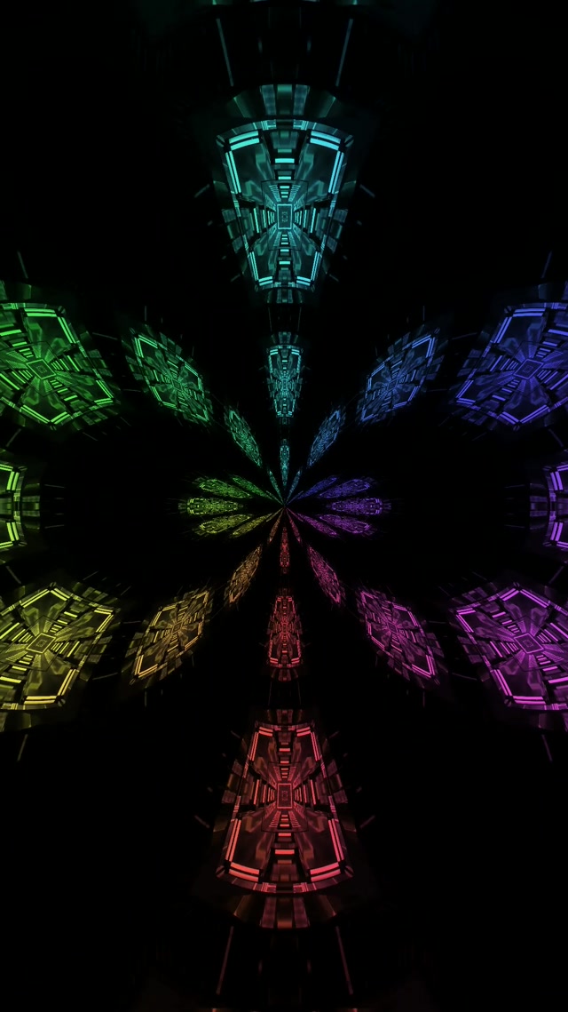 9:16 Reels Túnel de Neó Passadís Fractal Arc de Sant Martí 60fps Estalviapantalles Fons de Pantalla Dinàmic