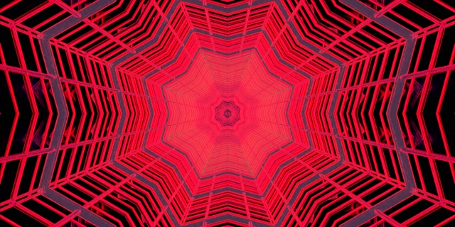 Túnel de Neó Vermell Vòrtex Estrella VJ Loop 2:1 Univisium 60fps Estalvi de Pantalla