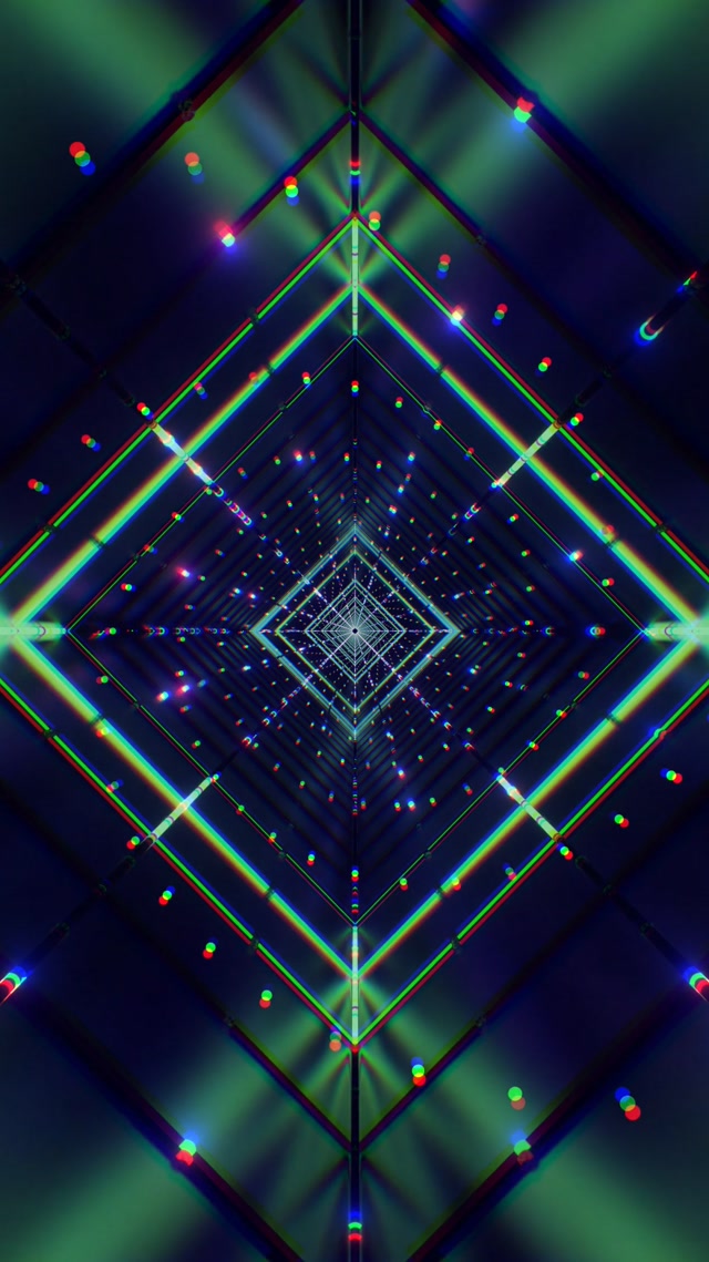 Túnel de Neó Diamant Verd Vòrtex VJ Loop 9:16 Reels 60fps Protector de pantalla