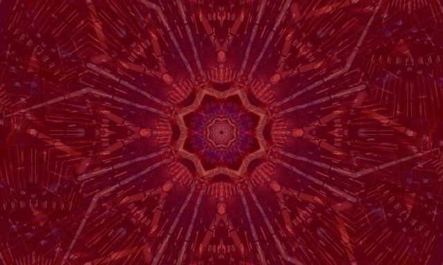 Red Kaleidoscope Neon Tunnel Vj Loop 5:3 wide 60fps Screensaver