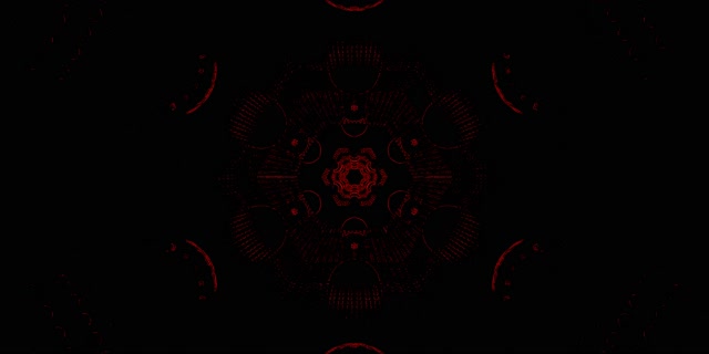Mandala Vermell Túnel de Neó VJ Loop 2:1 Univisium 60fps Protector de Pantalla