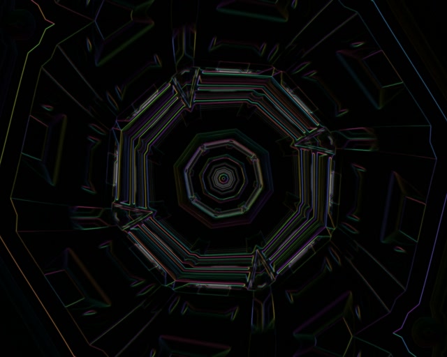 5:4 industrial neon tunnel vj loop 60fps screensaver octagon vortex