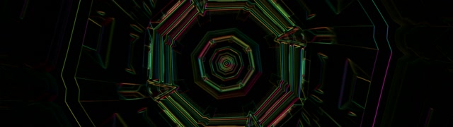 Pulsating Octagon Neon Tunnel | 32:9 Ultrawide 60fps VJ Loop Screensaver