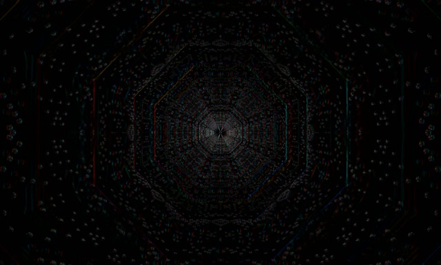 Neon Tunnel Spiraling Hexagon Grid 5:3 Wide 60fps VJ Loop Screensaver