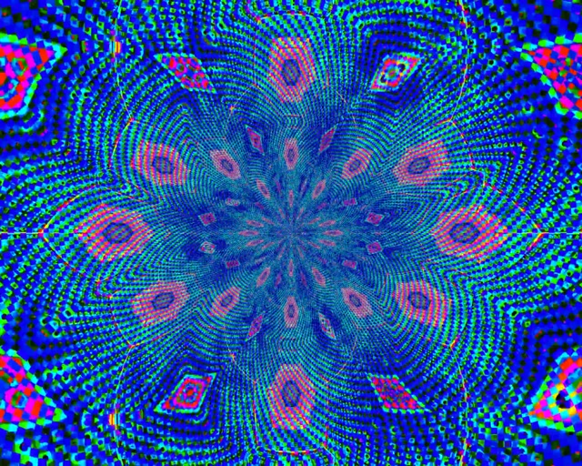 Túnel de Neó Floració Espiral Blava VJ Loop 5:4 Industrial 60fps Estalviapantalles