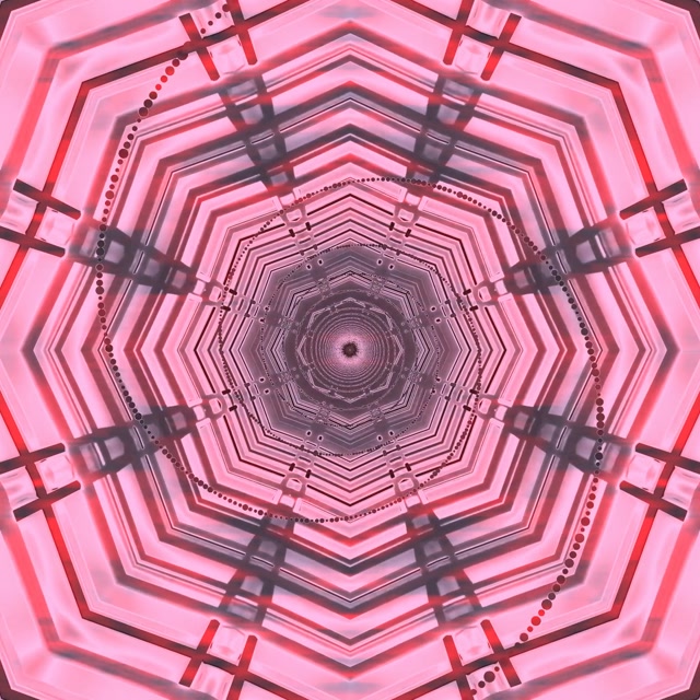 Túnel de Neó Rosa Calidoscopi Octàgon Vj Loop 1:1 Quadrat 60fps Protector de Pantalla
