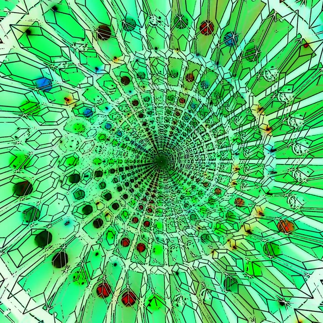 Túnel de Neó Hex Verd Protector de Pantalla PC VJ Loop 1:1 Quadrat 60fps