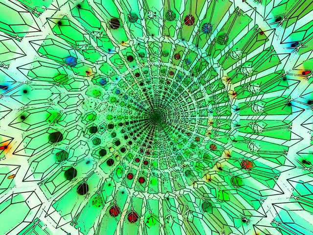 Túnel de Neó Verd Protector de Pantalla 4:3 Classic 60fps VJ Loop PC Portàtil