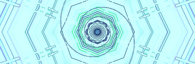 Túnel Neó Cyber Blau Verd Protector de Pantalla 3:1 Triple Wide 60fps VJLoops