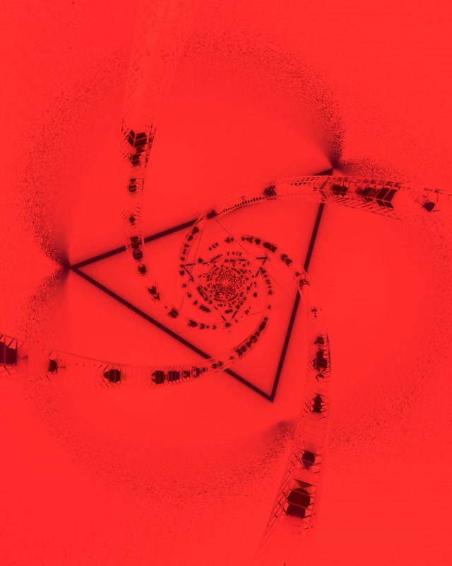 Túnel de Neó Vermell Espiral Triangle VJ Loop 4:5 Instagram 60fps Protector de Pantalla