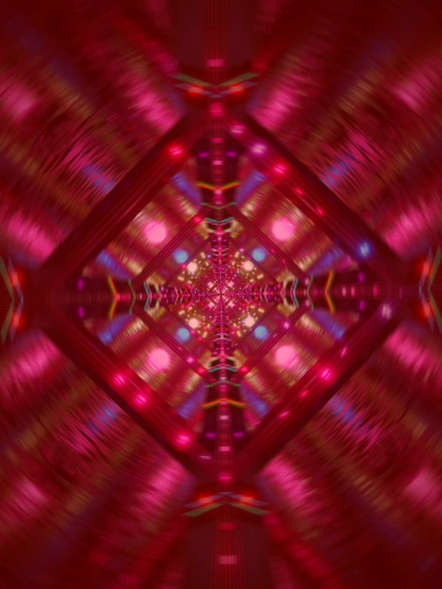 Túnel de Neó Caleidoscopi Diamant Vermella Vj Loop 3:4 iPad Portrait 60fps Protector de Pantalla