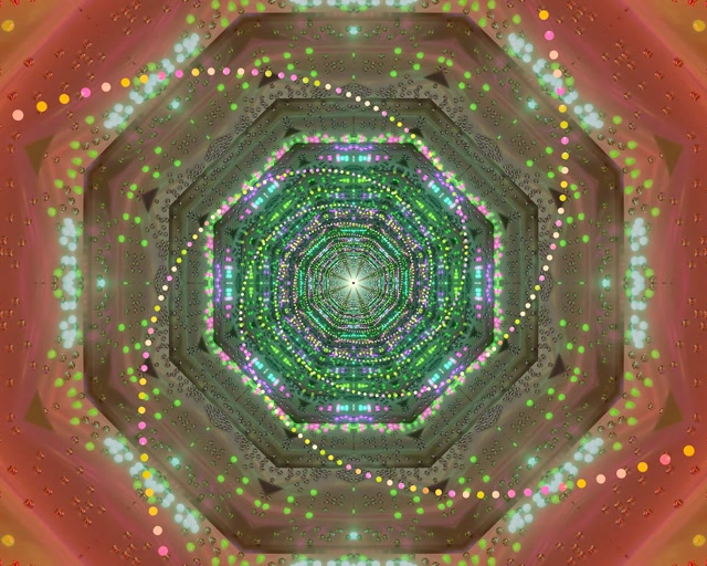 Túnel de Neó Protector de Pantalla 5:4 industrial 60fps VJ Loop Llums Octògon Verd