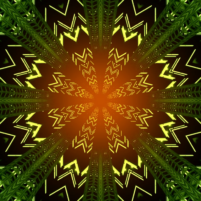 Túnel de Neó Explosió Calidoscopi Fractal VJ Loop 1:1 Quadrat 60fps Estalvi de Pantalla