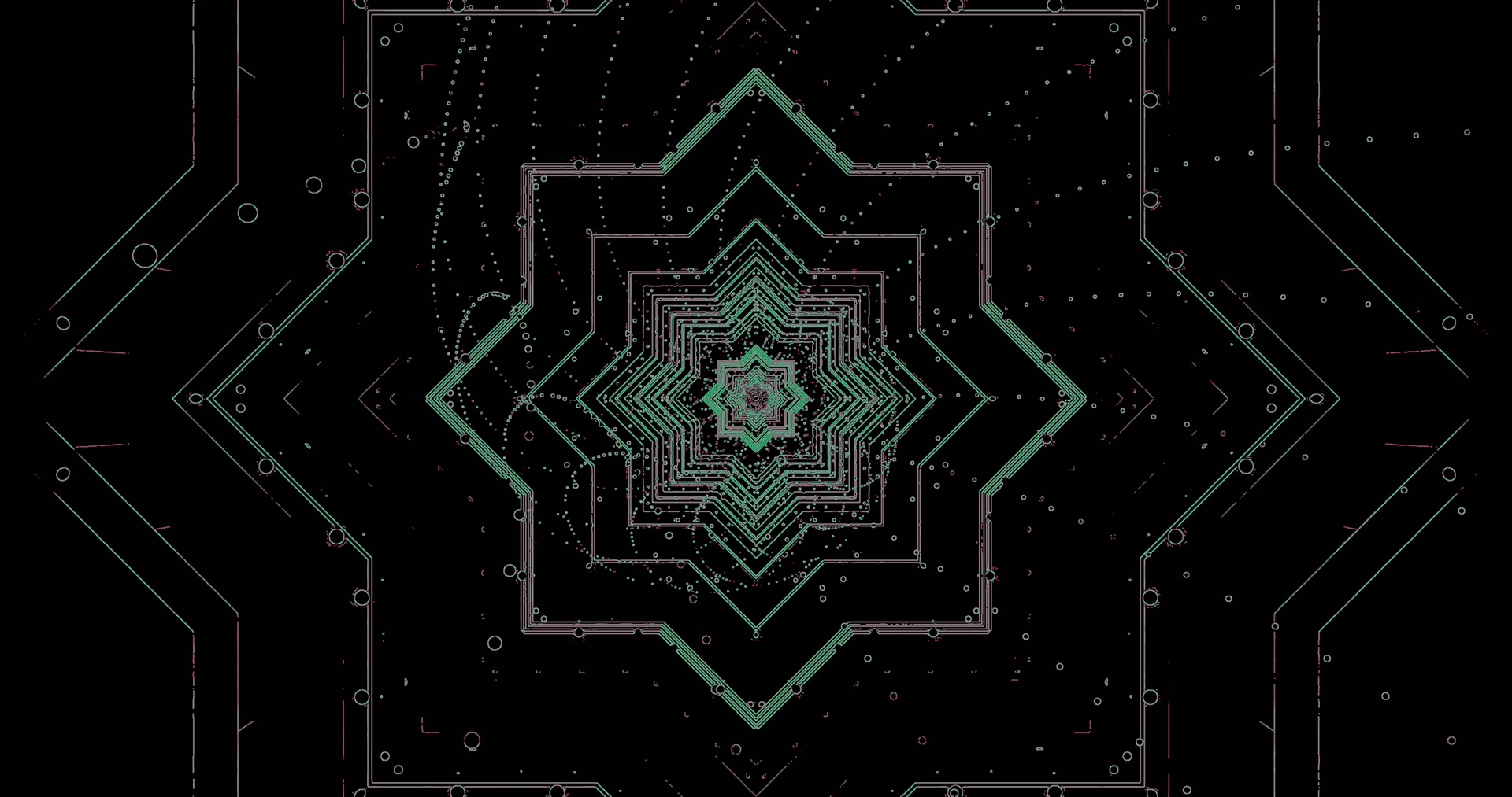 neonový tunel geometrický mandala vzor spořič obrazovky windows 11 VJ loop 4K UHD 60fps