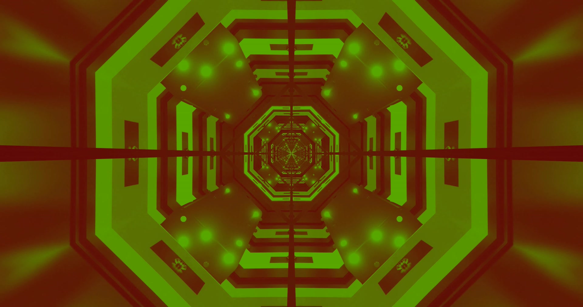 Sci-Fi Octagon Neon Tunnel 4K UHD 60fps Live Wallpaper Screensaver