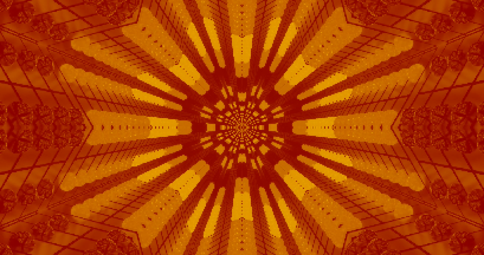 Oranžový neonový tunel mandala 4K UHD 60fps Spořič obrazovky VJ Loop