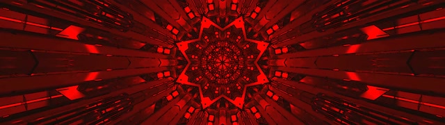 Červený neonový tunel kaleidoskop spořič obrazovky 32:9 super ultra široký 60fps VJ Loop