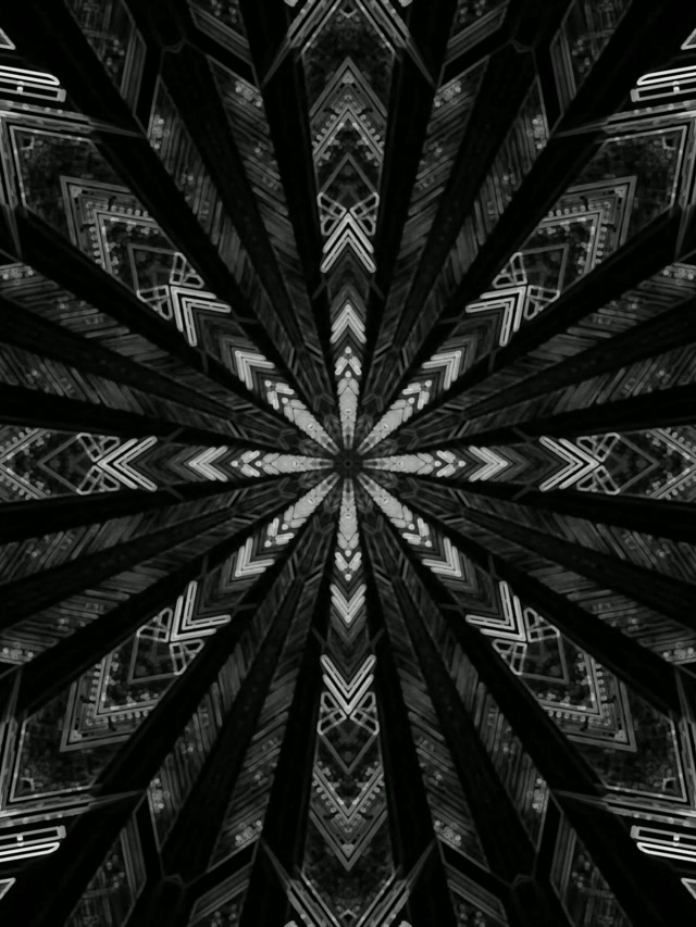 Tmavý Neonový Tunel Mandala Spořič 3:4 iPad Portrait 60fps VJ Loop