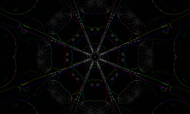 Neon Tunnel Kaleidoscope Mandala 5:3 Wide 60fps VJ Loop Screensaver