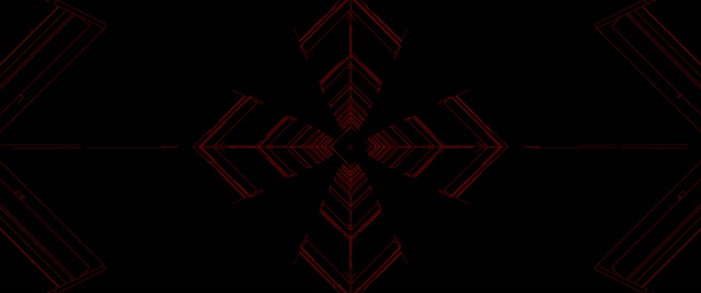 Červený neonový tunel šípový kříž VJ Loop 2.39:1 Cinemascope 60fps spořič