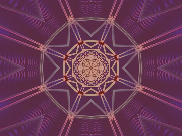 Vj loop Neonový Tunel Fraktál Hvězda Mandala Fialová Růžová 4:3 classic 60fps spořič