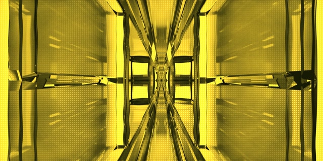 Yellow Neon Tunnel | 2:1 Univisium 60fps Screensaver | Geometric VJ Loop