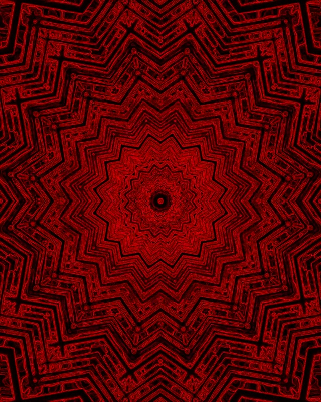 Červená Hvězda Kaleidoskop Neon Tunel VJLoops 4:5 Instagram 60fps Spořič obrazovky