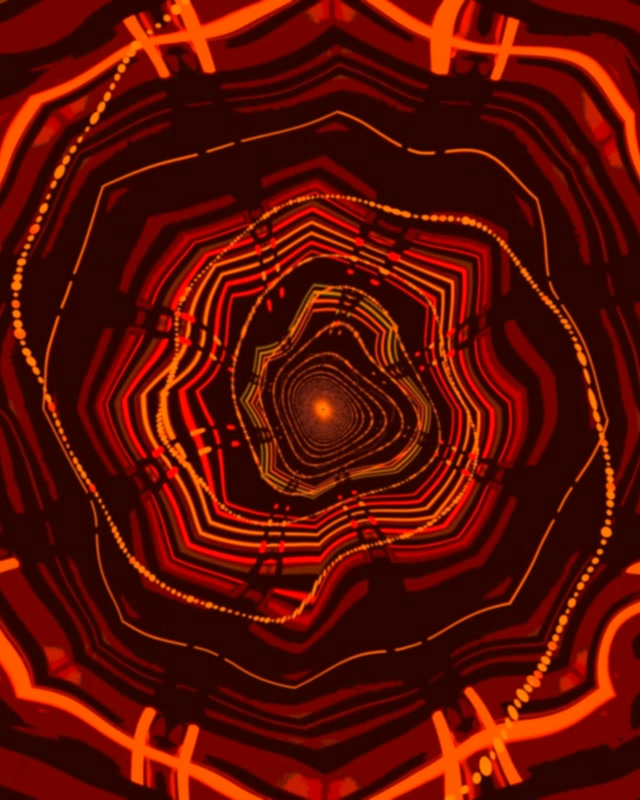Neon Tunel Červený Oktagon Vír VJLoops 4:5 Instagram 60fps Spořič obrazovky