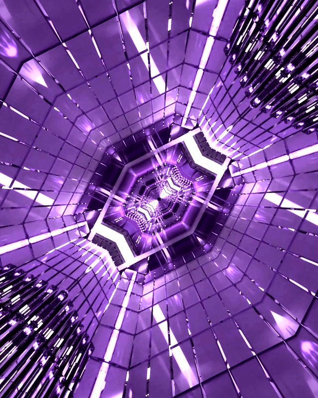 Fialový Neon Tunel Šetřič Obrazovky 60fps 4:5 Instagram VJ Loop PC Laptop